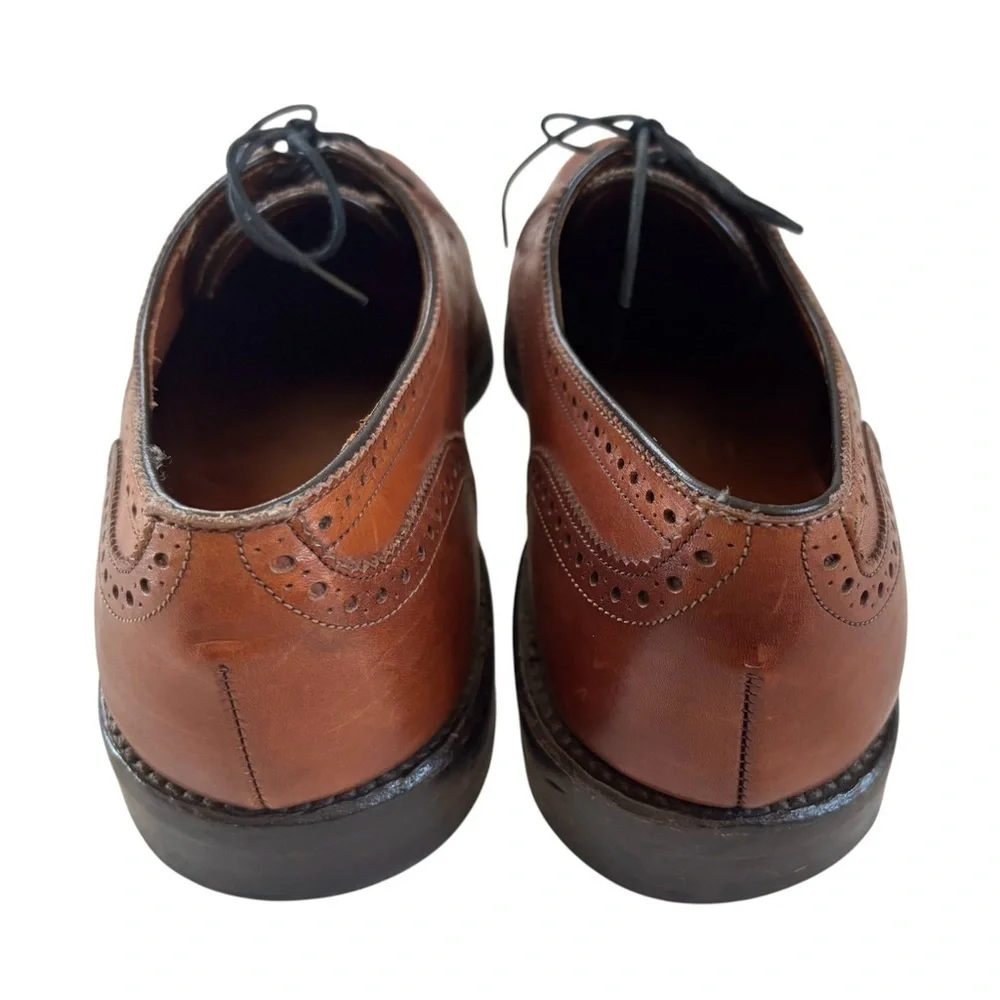 Allen Edmonds Sanford 5347 Bourbon Leather Brogue Derby Vintage Shoes 9.5 D